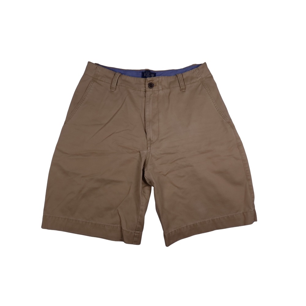 G.H. Bass Mens Chino Shorts 32 Khaki Tan 10.5" Inseam 100% Cotton Classic